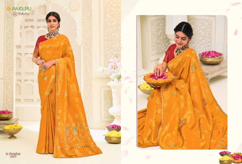 Panghat By Rajguru Jamdani Silk Zari Saree 